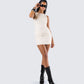 Matiyah Ivory Belted Micro Mini Dress
