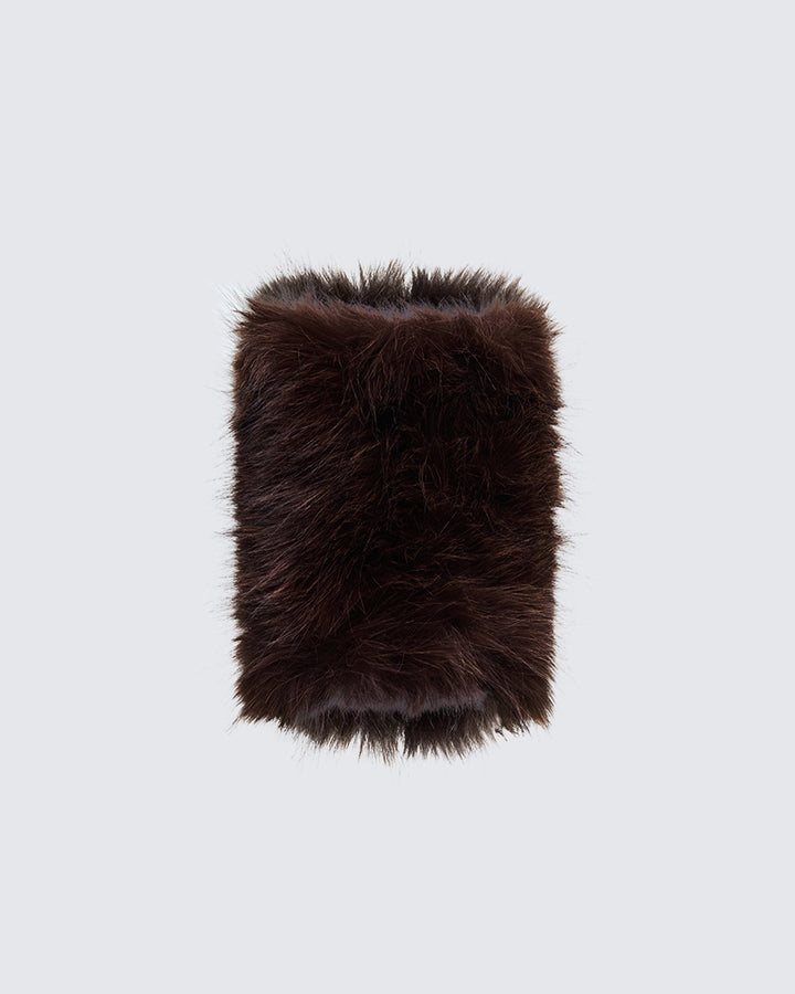 Mavys Brown Faux Fur Cuffs