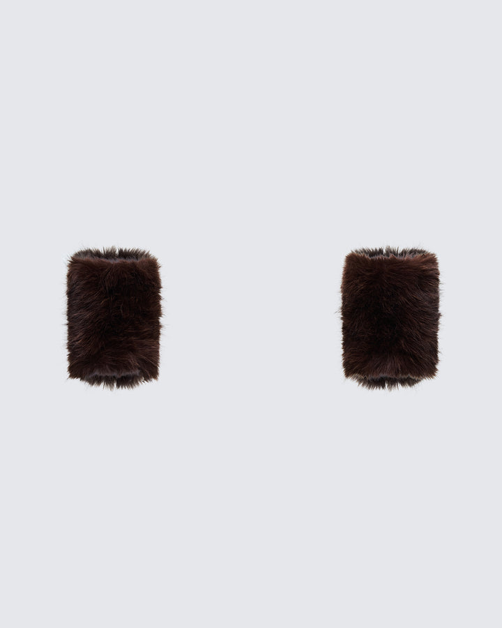 Mavys Brown Faux Fur Cuffs product front