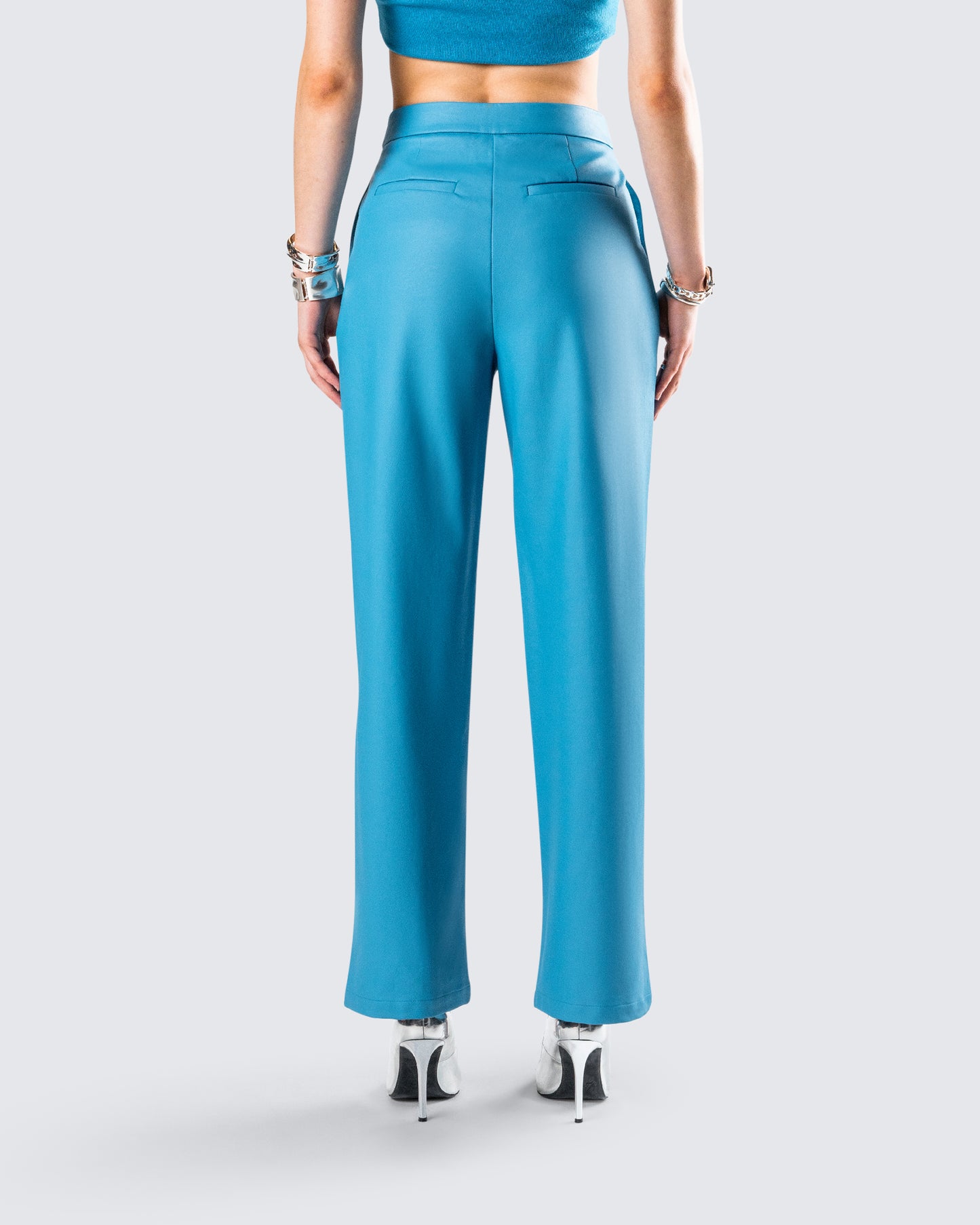 Maz Turquoise Vegan Leather Pant