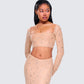 Maze Nude Rhinestone Crop Top