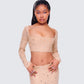 Maze Nude Rhinestone Crop Top