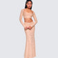 Maze Nude Rhinestone Crop Top
