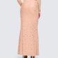 Maze Nude Rhinestone Maxi Skirt