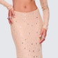 Maze Nude Rhinestone Maxi Skirt