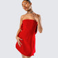 McKay Red Strapless Bow Mini Dress