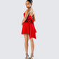 McKay Red Strapless Bow Mini Dress