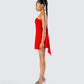 McKay Red Strapless Bow Mini Dress