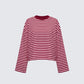 McKenna Cherry Striped Oversized Tee product front