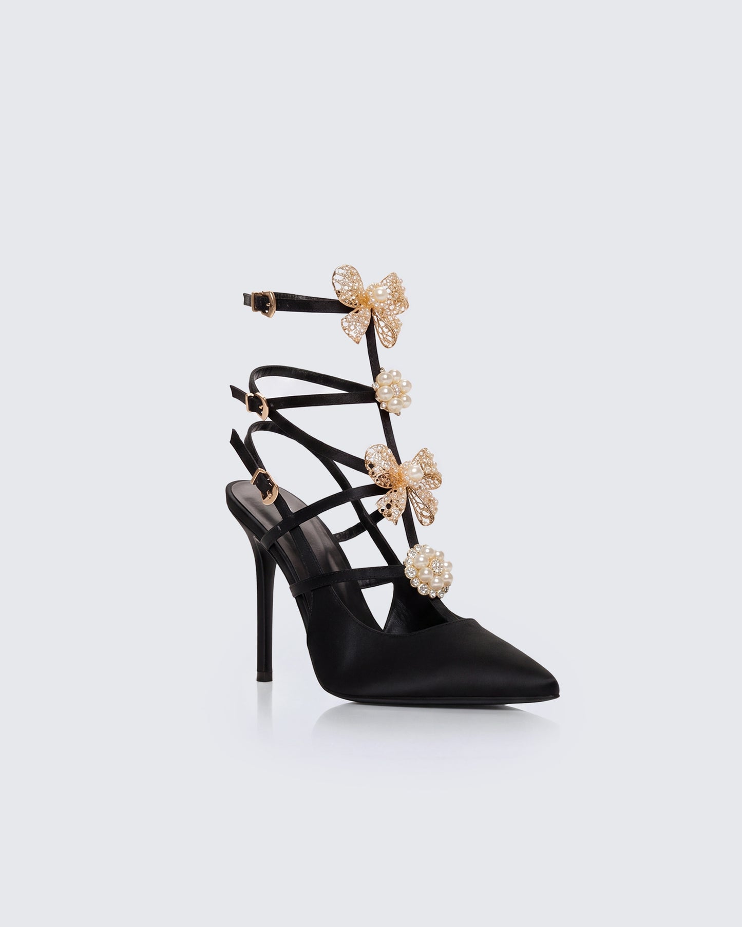 Melba Black Jewel Bow Pumps