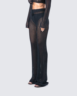Melissa Black Crochet Pant – FINESSE