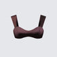 Mercedes Brown Satin Tie Crop Top product front