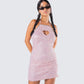 Micaela Pink Lace Heart Mini Dress