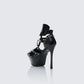 Women's black heels styled on model – FINESSE