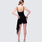 Millicent Black Lace Corset Drape Mini Dress