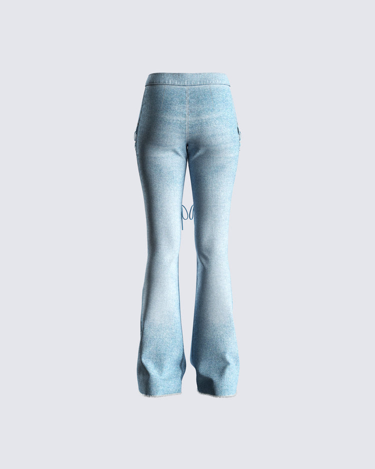 Jan Blue High Rise Laced Jeans
