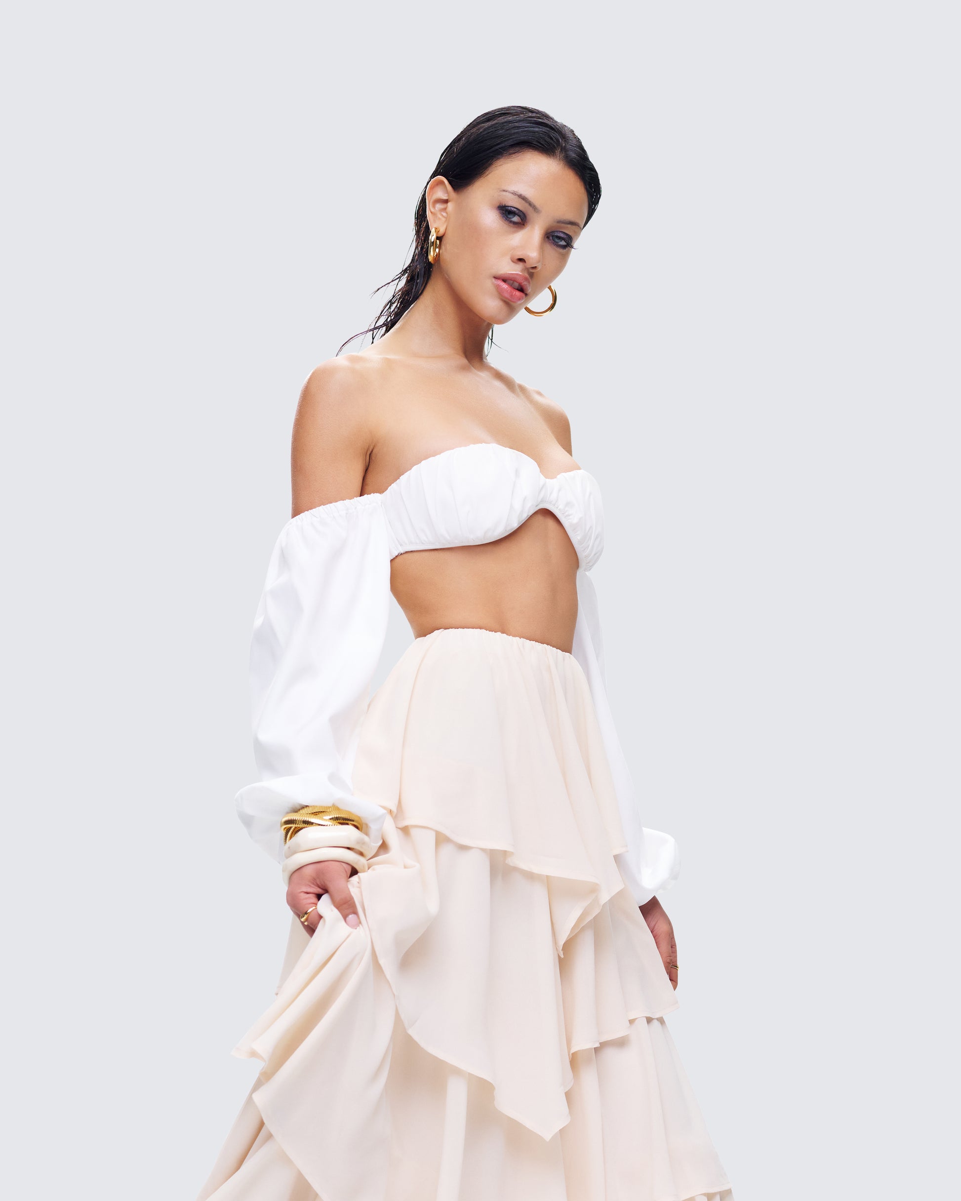 White Poplin Crop Top Long Sleeve Brunch Date – FINESSE White Poplin Crop Top Long Sleeve Brunch Date – FINESSE