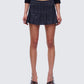 Minji Black Pinstripe Pleated Micro Mini Skirt