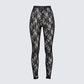 Legging ajusté en dentelle noire Miriam