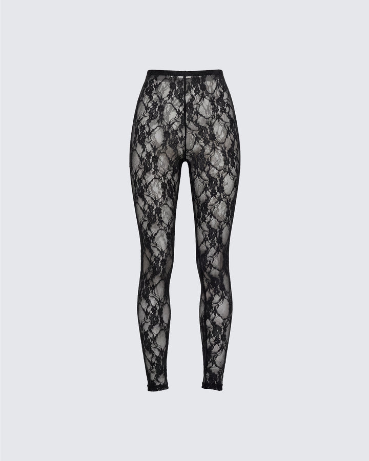 Miriam – Eng anliegende Leggings aus schwarzer Spitze