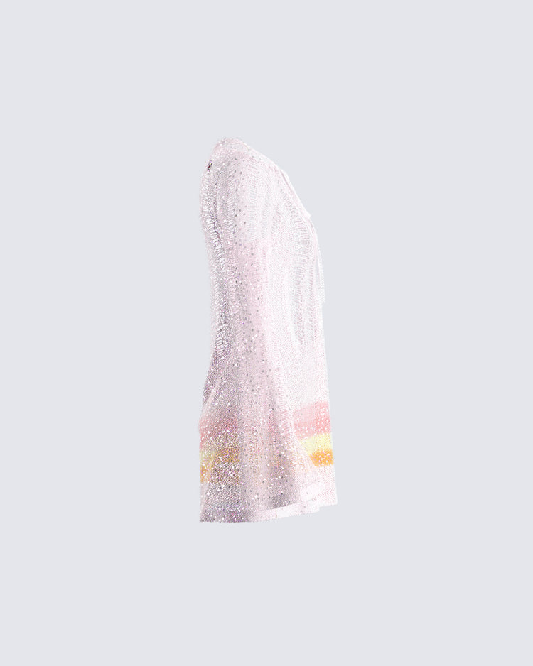 Mirla White Sequin Knit Dress