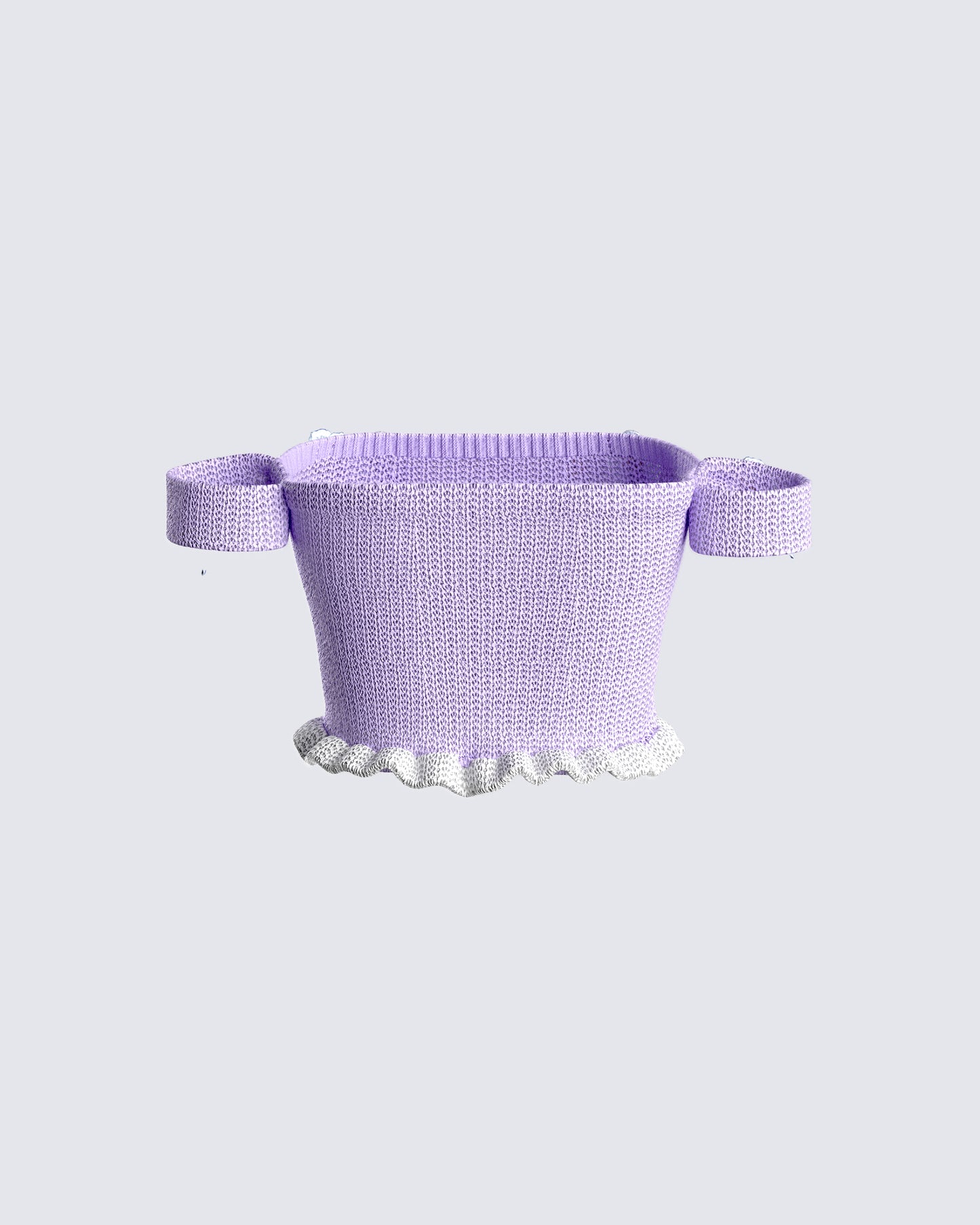 Mirri Lavender Sweater Ruffle Top