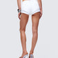 Mitchie White Tailored Double Hem Shorts