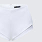 Mitchie White Tailored Double Hem Shorts