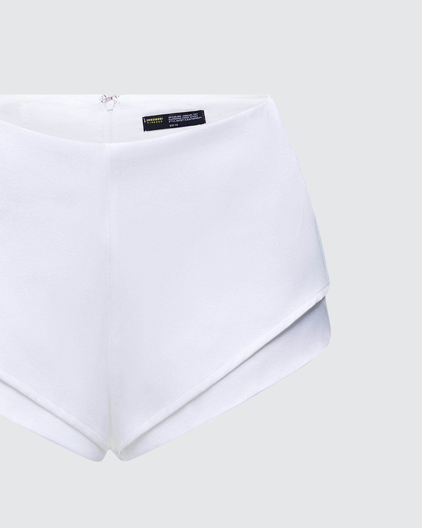 Mitchie White Tailored Double Hem Shorts