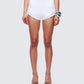 Mitchie White Tailored Double Hem Shorts model front