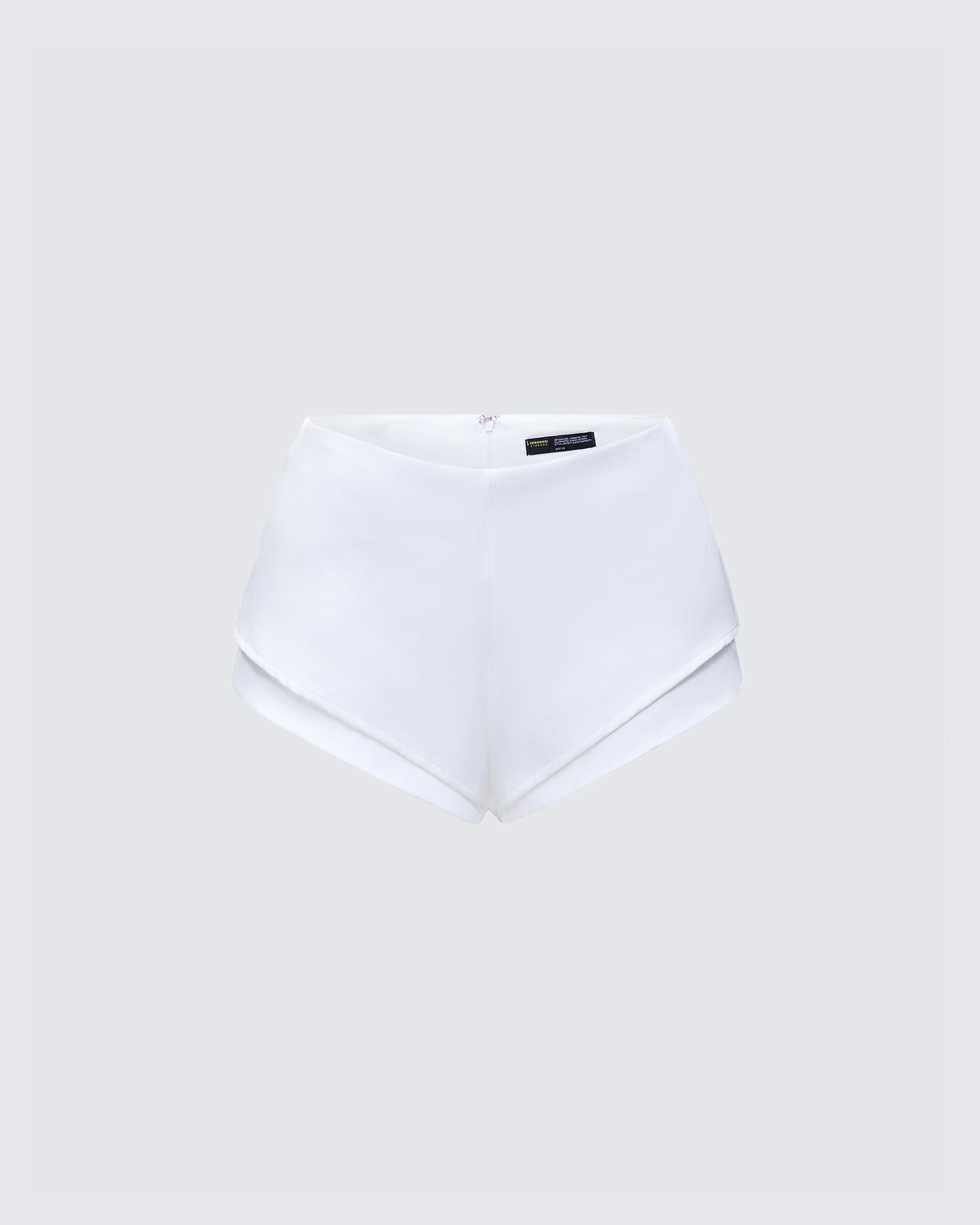 Mitchie White Tailored Double Hem Shorts product front