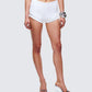 Mitchie White Tailored Double Hem Shorts