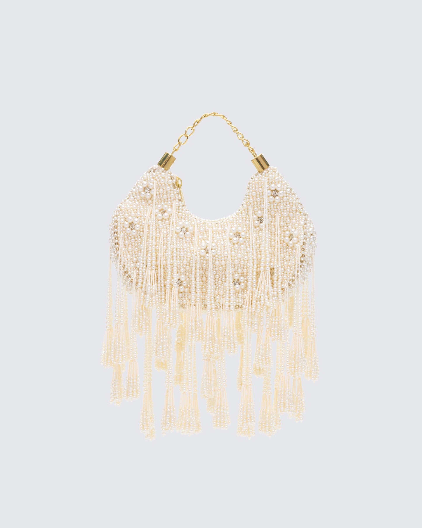 Mona Ivory Embellished Chandelier Bag product front