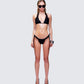 Monroe Black Ruffle Bikini Set model front