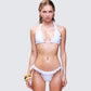 Monroe White Ruffle Bikini Top