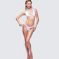 Monroe White Ruffle Bikini Top