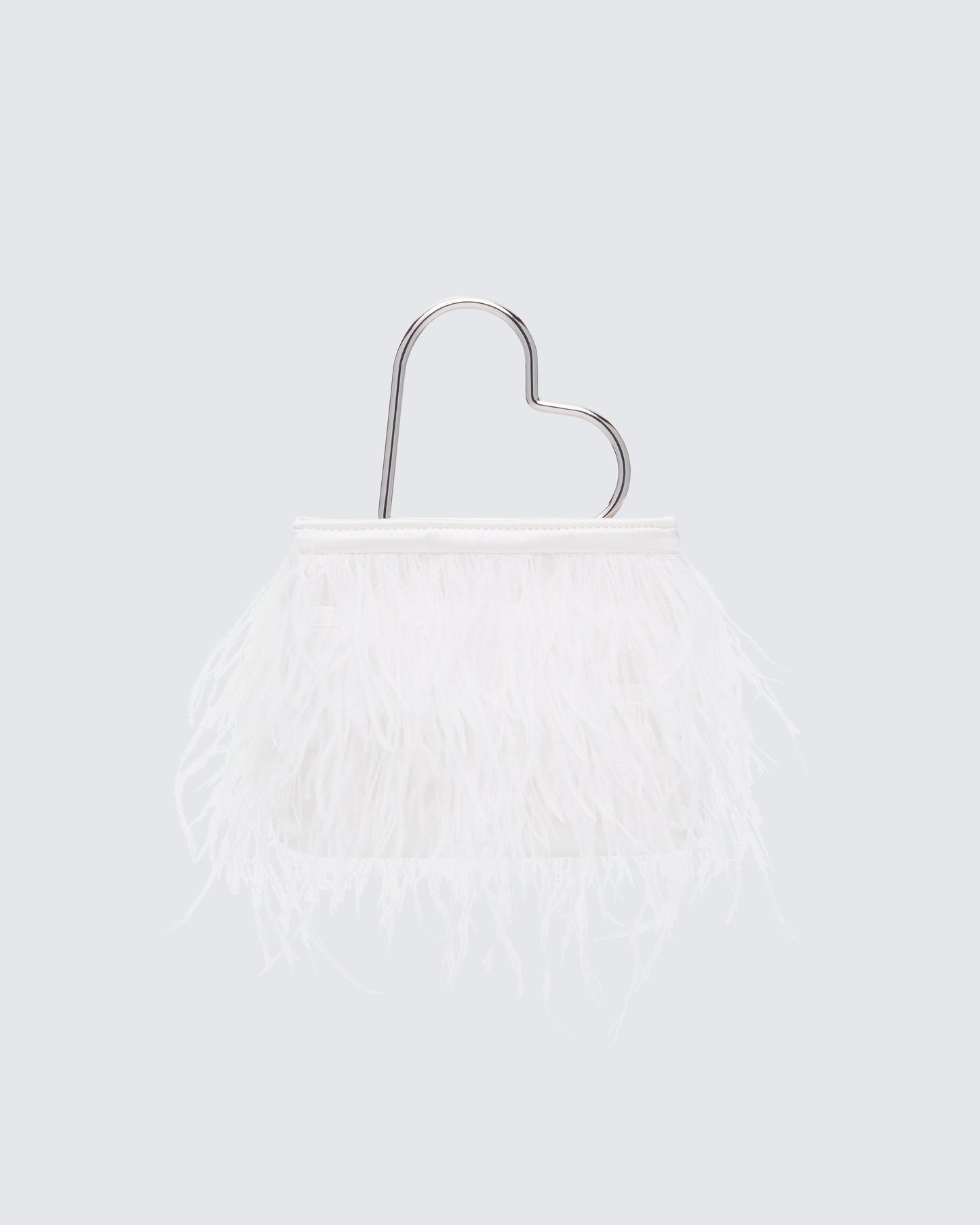 Moxie White Feather Occasion bag with Heart Handle