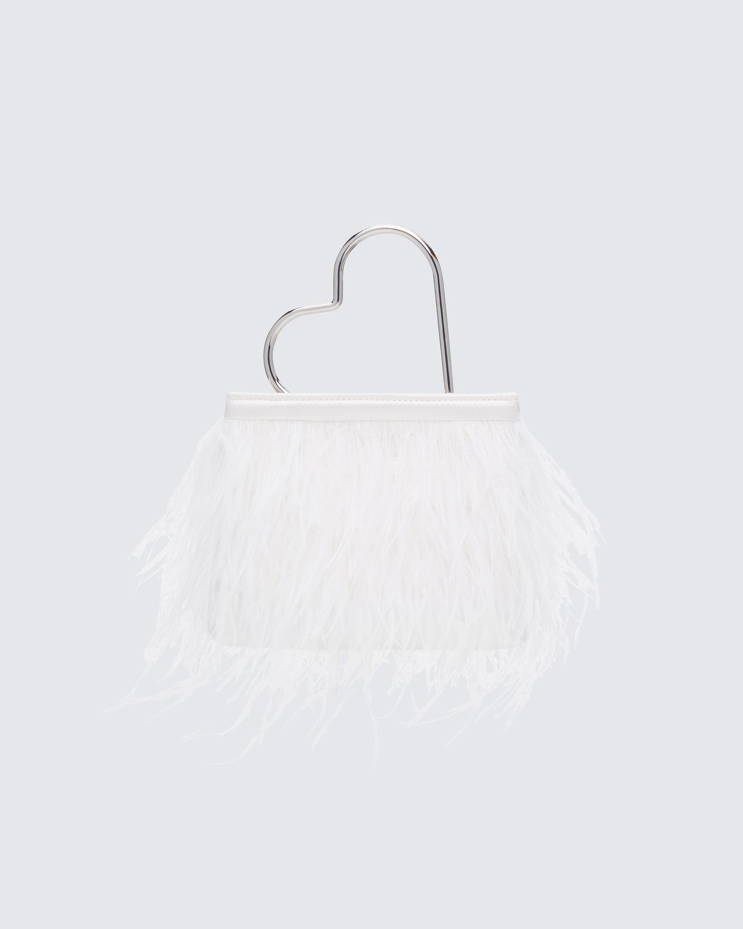 Moxie White Feather Occasion bag with Heart Handle