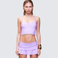 Munisah Purple Tiered Tankini Top model front