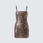 Mila Sequin Leopard Print Mini Dress