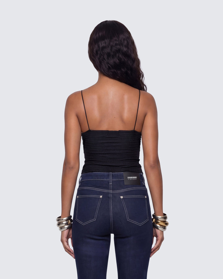 Mollie Black Rosette trim Cami