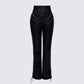 Nada Black Lace Up High Waisted Pant