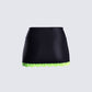 Nadya Black Satin Mini Skirt