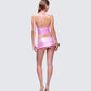 Naijah Pink Metallic Tankini Set