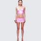 Naijah Pink Metallic Tankini Set