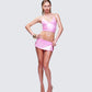 Naijah Pink Metallic Tankini Top