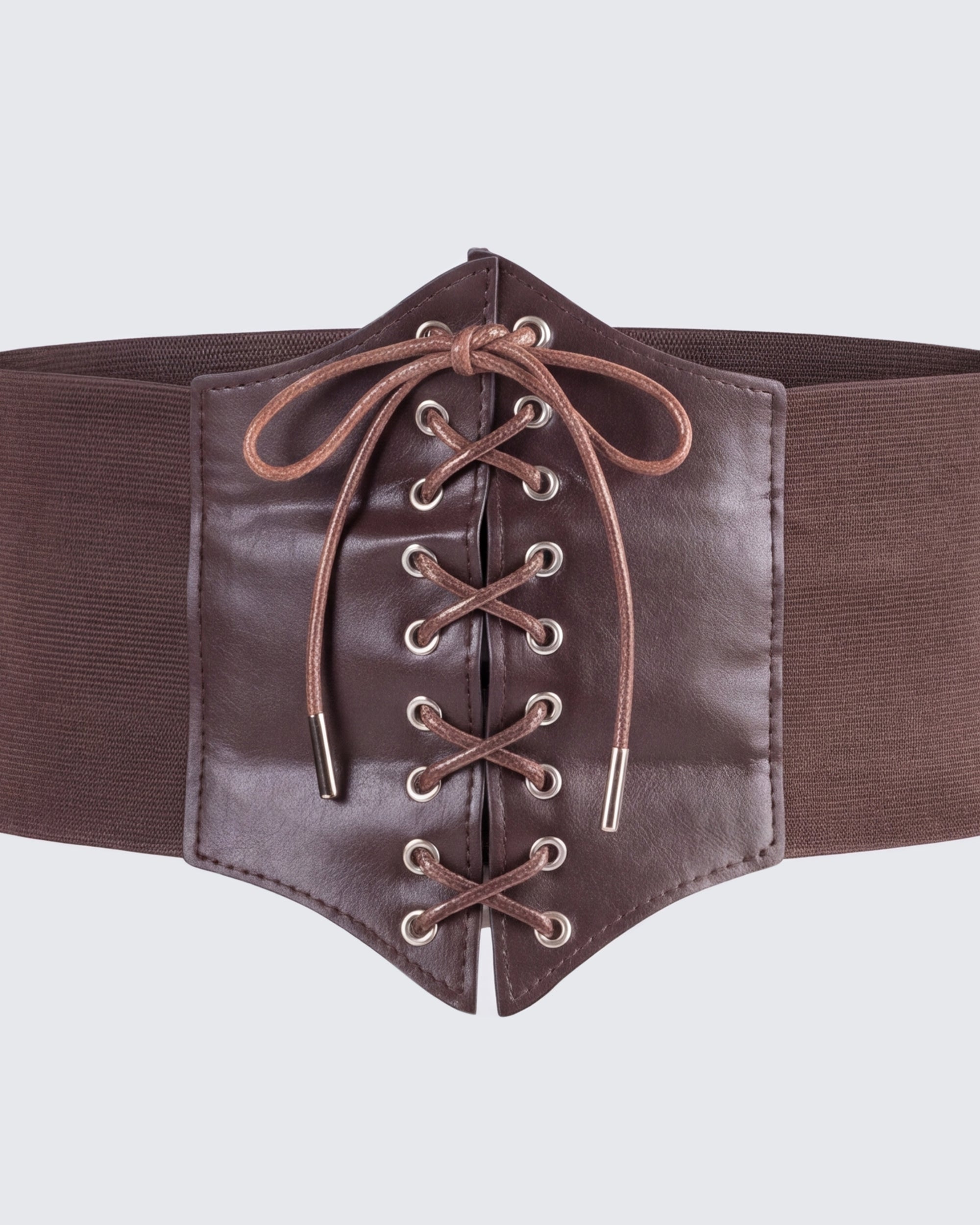 Brown Corset Belt - Lace-Up Waist Cincher Belt – FINESSE