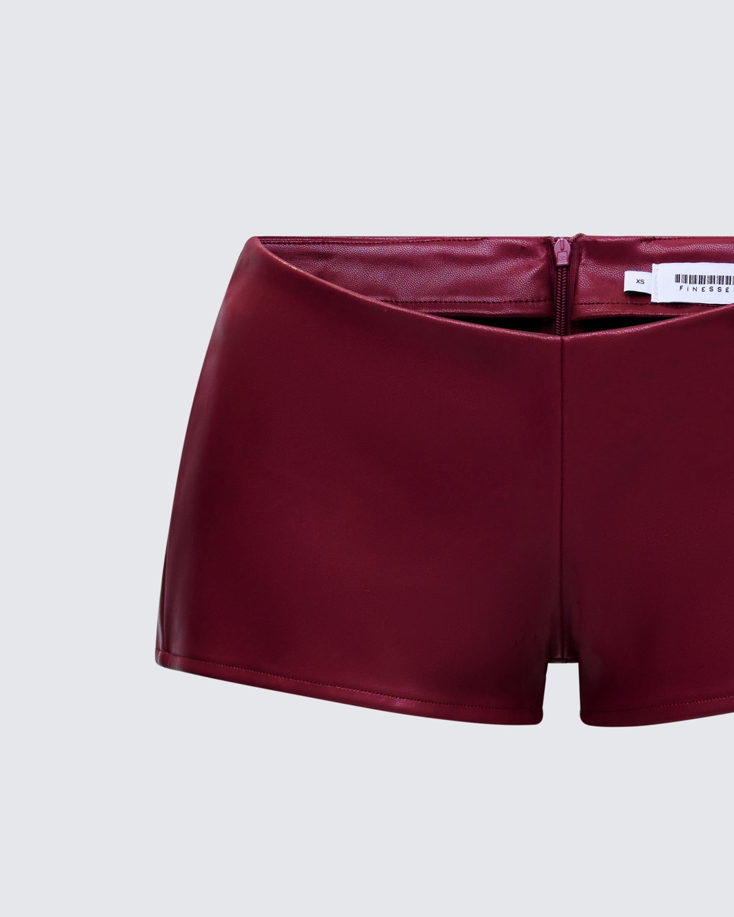 Najwa Red Vegan Leather Booty Shorts