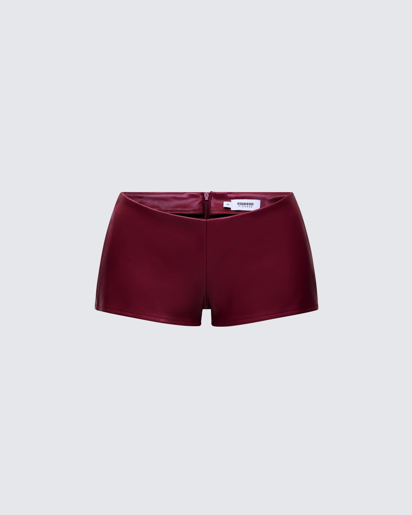 Najwa Red Vegan Leather Booty Shorts product front