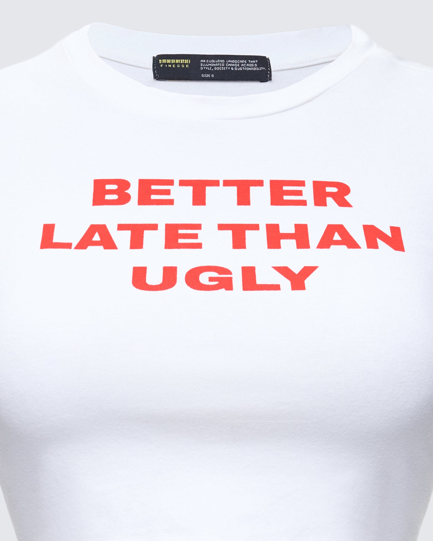 Women's white cotton top alternate angle – FINESSE